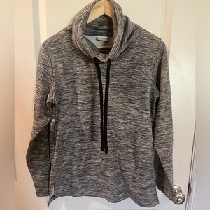 Columbia Gray Cowl Neck/funnel neck Shirt with Black Drawstrings